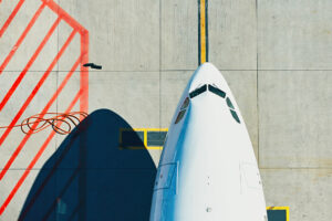 aerial view of the airplane