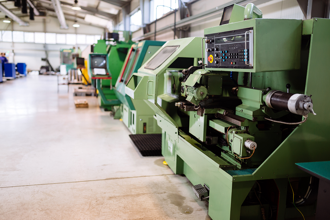 industrial factory with cnc machines