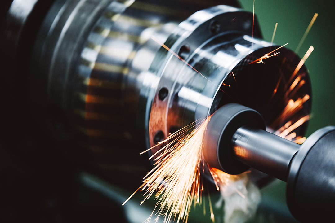 machine tool in metal factory with drilling cnc